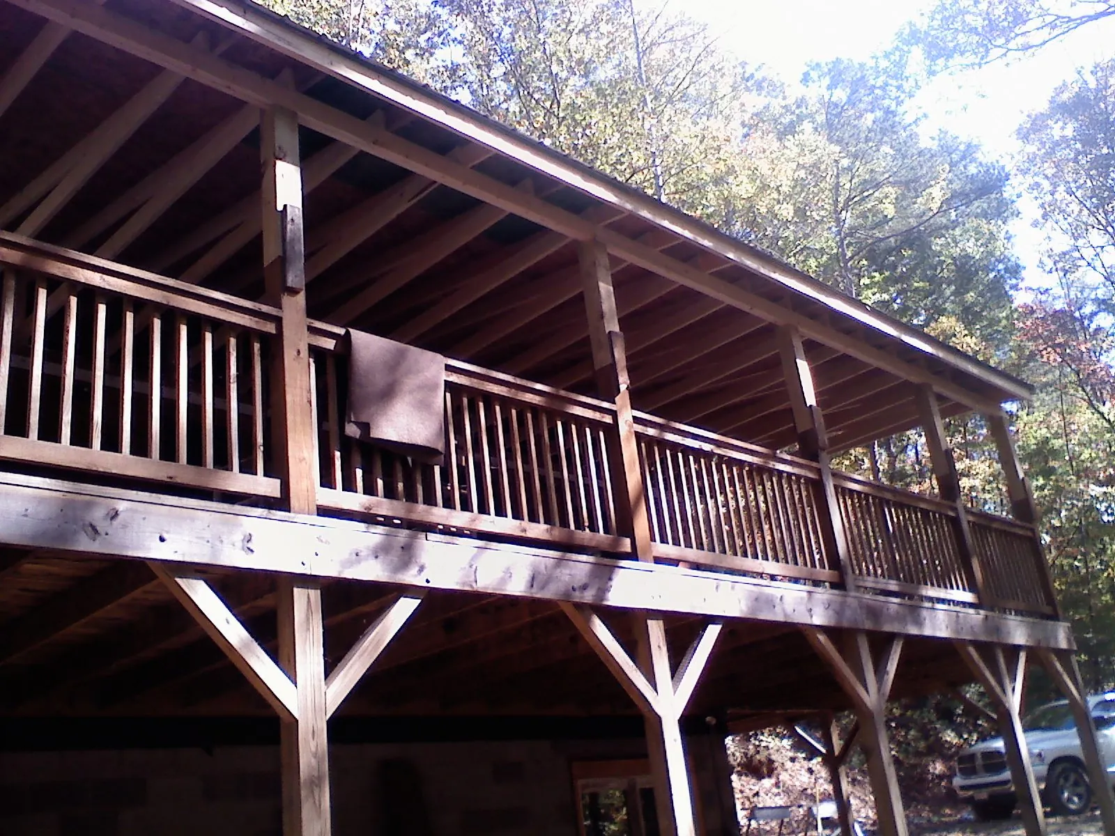 Timber framing under a new elevated porch and deck — Roof Leak Repair in Saint Lucas by Roofing Brothers